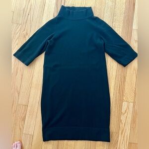 Vince XS Cashmere Sweater Dress Mock Neck Short Sleeve Black